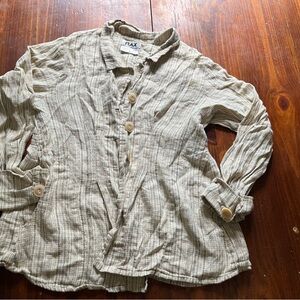 Flax Linen Textured Shirt in Beige